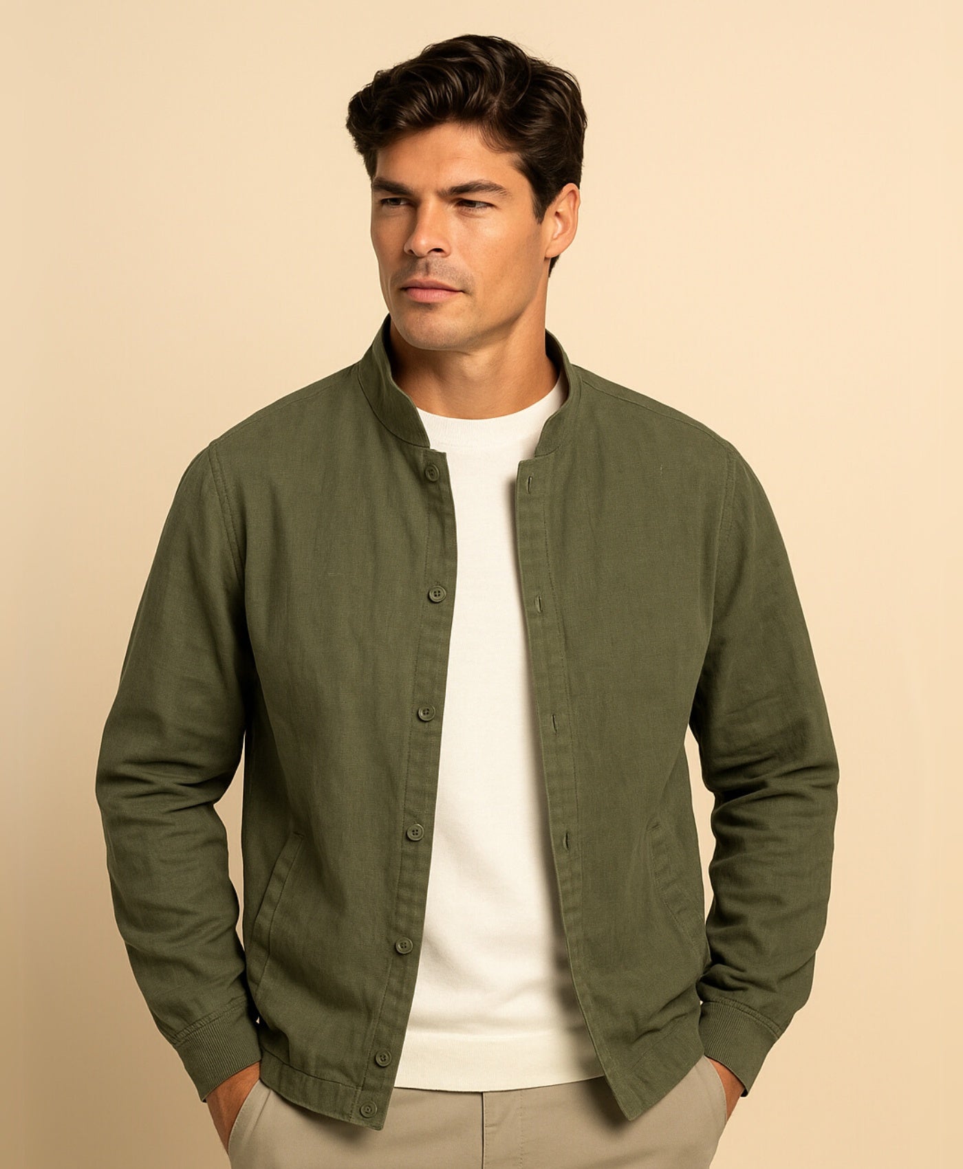 Olijf Groen Tropez Linnen Jacket